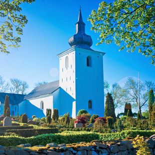Een kerk nabij Kopenhagen in Denemarken