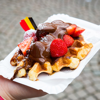 Belgische wafel eten in Brugge
