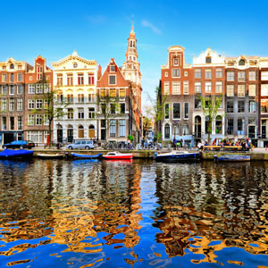 grachten panden in Amsterdam Nederland