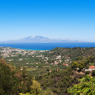 Panorama uitzicht op het Griekse dorpje Tsivili