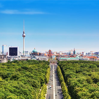 Groene bossen en de stadsrand in Berlijn