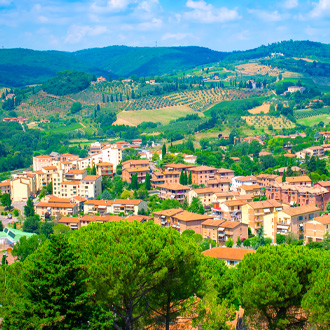 Uitzicht over de oude stad San Gimignano, Toscane