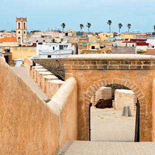 Poort van het Portugees fort in El Jadida, Marokko