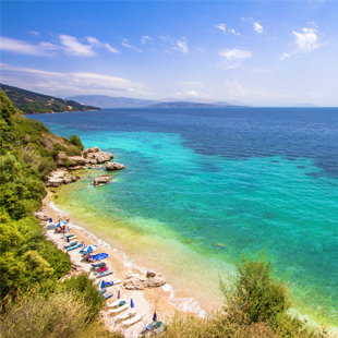Klein strandje in Barbati op het Griekse eiland Corfu