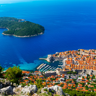 Uitzicht op Dubrovnik en Lokrum