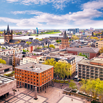 Uitzicht over de stad tijdens vakantie Keulen in Duitsland