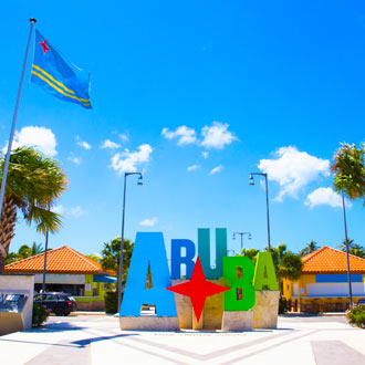 Welkom op Aruba logo op het eiland Aruba