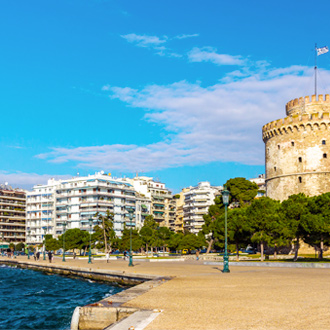 Witte Toren (Lefkos Pyrgos) in Thessaloniki, Griekenland