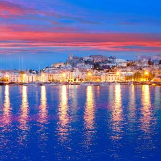 Zonsondergang bij Ibiza-stad