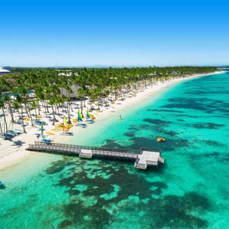 luchtfoto van het caribische resort Bavaro, Punta Cana