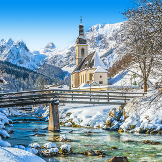 Winterlandschap in de Beierse Alpen, Duitsland