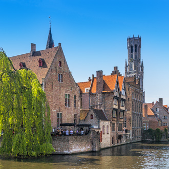 Traditionele huizen in de oude stad Brugge in Belgie