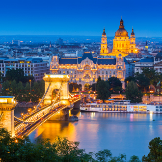 Boedapest in de avond, Hongarije