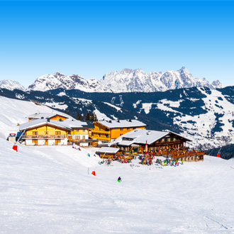 Skipiste Saalbach Hinterglemm Leogang in Tirol Oostenrijk sneeuw
