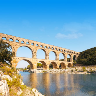 Het aquaduct Pont du Gard in Frankrijk 