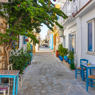 Straat in Kardamena, Kos, Griekenland