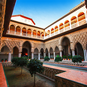 Het Real Alcazar in de Spaanse stad Sevilla in de regio Andalusie