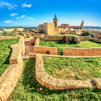 Uitzicht op de Victoria Citadel in Gozo op Malta