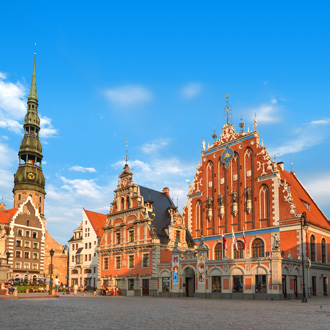 Het plein in het centrum van Riga, Letland