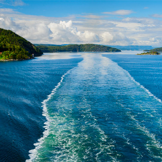 Landschap van Oslofjord in Noorwegen