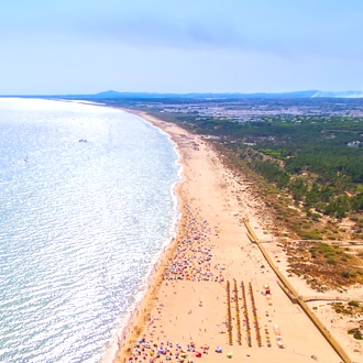 Kuststrook van de stranden Altura en Monte Gordo, Portugal