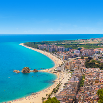 Luchtfoto kustlijn van Blanes, Spanje