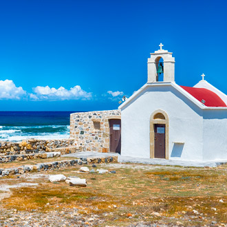 Klein kerkje bij zee bij Chersonissos Kreta
