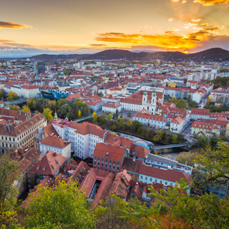 Panoramisch uitzicht over Graz