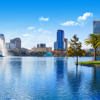 De skyline van Orlando in de Verenigde Staten