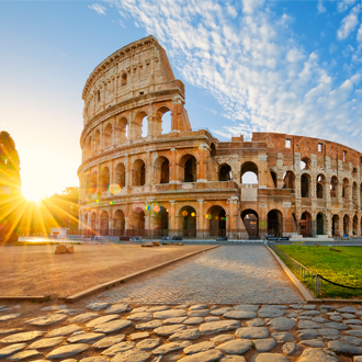 Uitzicht op het Colosseum in Rome, Italie