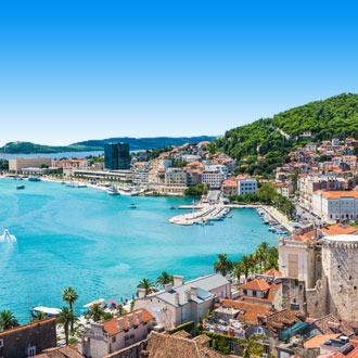 Uitzicht op Split en de zee