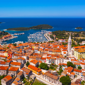 Luchtfoto van het stadje Vrsar, Istrië, Kroatië