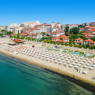 Luchtfoto van Sunny Beach in Bulgarije