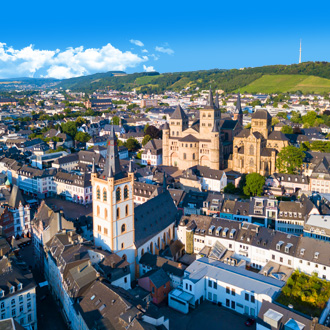 Panorama uitzicht op de Duitse stad Trier