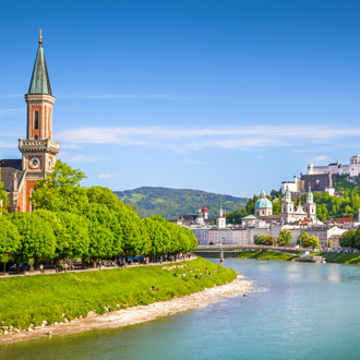 Foto van de skyline van de stad Salzburg