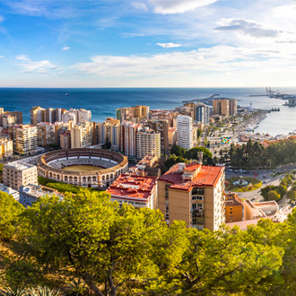 Panoramisch uitzicht op Malaga, Andalusie, Spanje