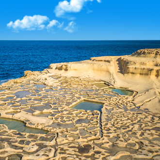 De zoutvlaktes van Gozo op Malta
