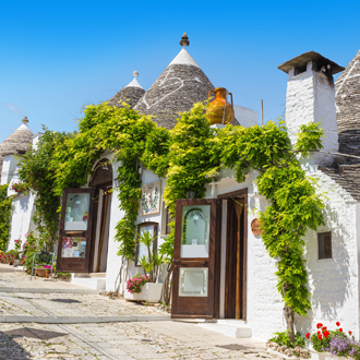 Trulli huizen Typische witte Pugliaanse huisjes in Alberobello