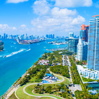 <p>Uitzicht op skyline van Miami</p>