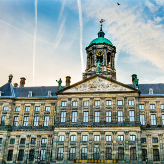 Het stadhuis in Amsterdam, Nederland