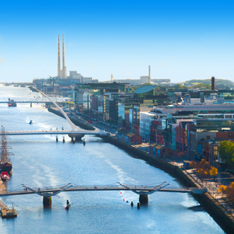Uitzicht op de hoofdstad van Ierland, Dublin