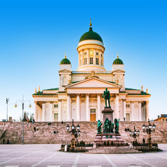 Een kathedraal in de stad Helsinki in Finland