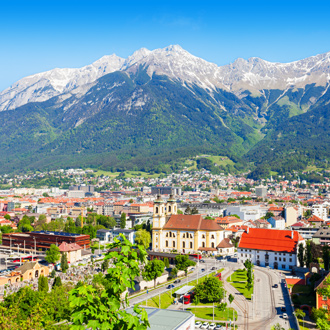 Innsbruck stad vlakbij Igls, Oostenrijk