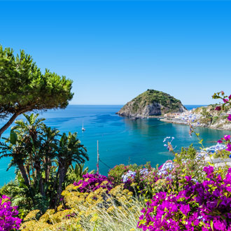 Ischia eiland bij Napels met natuur en zee