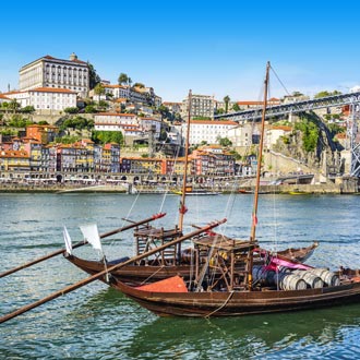 Rivier Douro Porto met een vissersboot