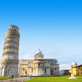 De toren van Pisa en de Duomo di Pisa in Italië