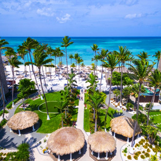 Uitzicht strand Palm Beach Aruba