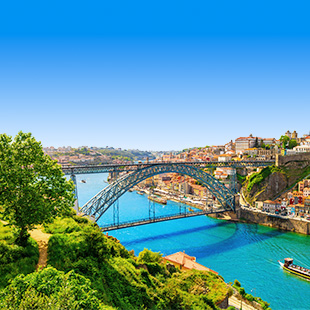 De iconische Luis-I brug in Porto