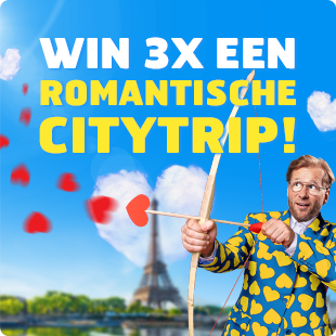 Voorwaarden voor de Valentijn winactie '3x een romantische citytrip'