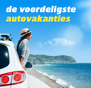 Stel in een auto langs de kust